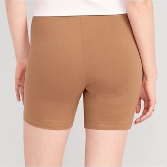 OLD NAVY Women's High Waisted Jersey Biker Shorts Cycling 6 inch inseam Taupe - Picture 6 of 7